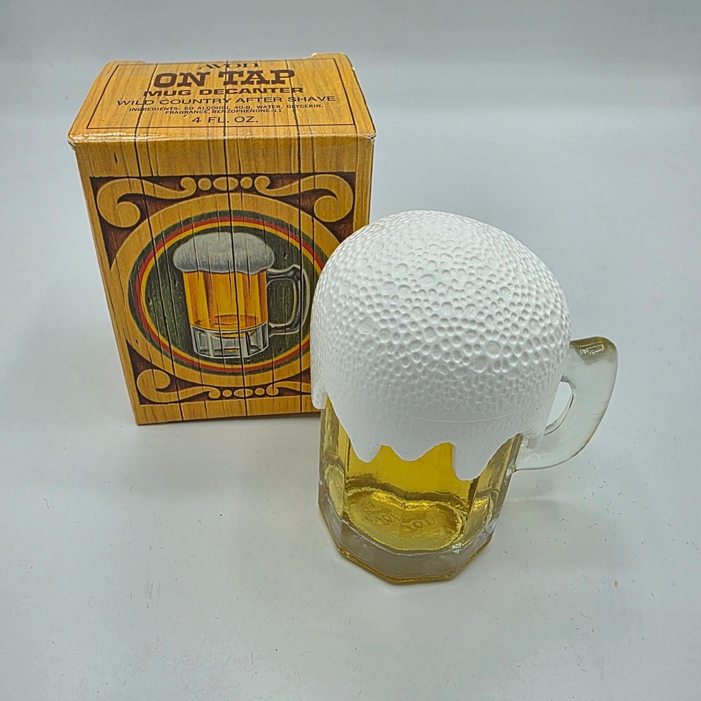 Avon Mens Mug Decanter Wild Country After Shave On Tap Vintage Beer Mug 4oz NIB